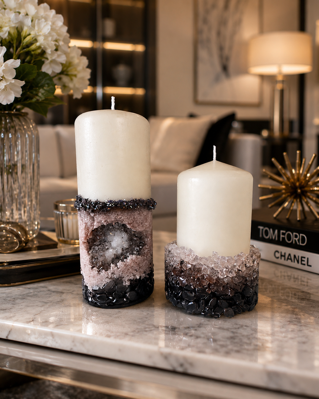 Crystal Geode Decorative Accent – Elegant Natural Home Décor