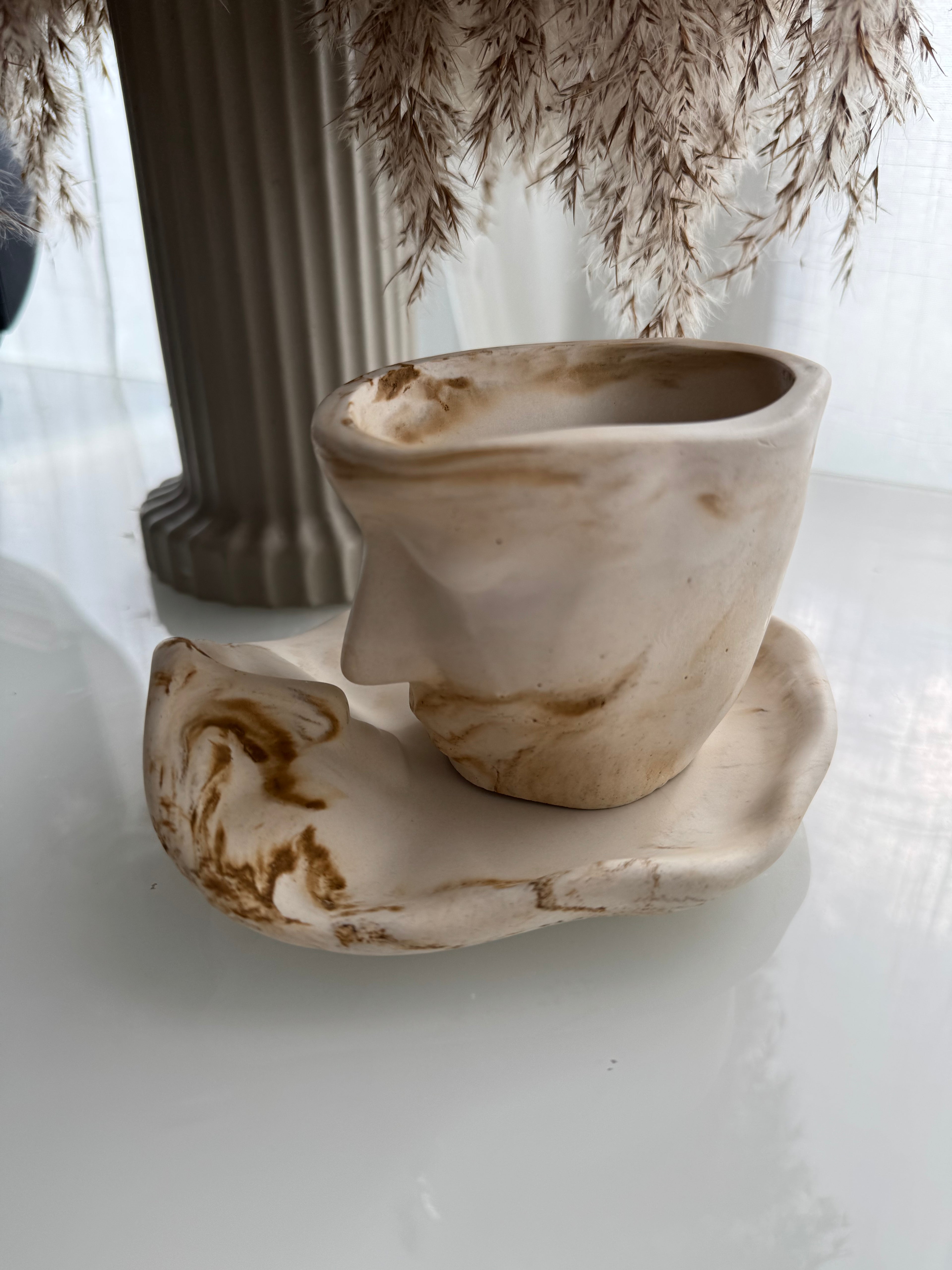 Dual Face Sculptural Planter Set