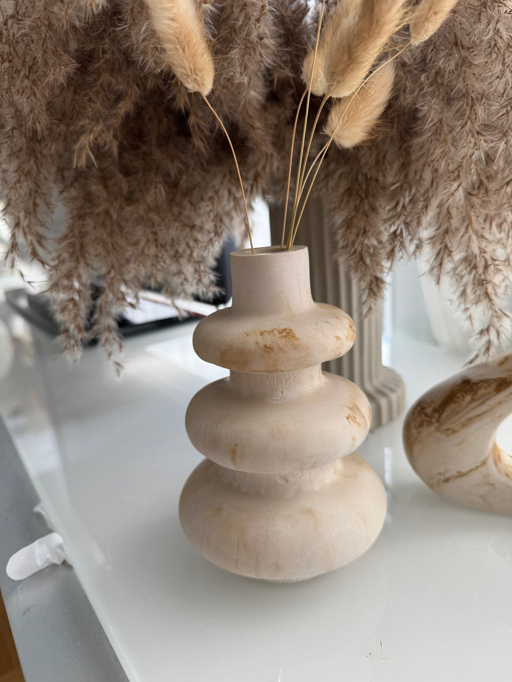 Dreistufige Skulpturale Vase