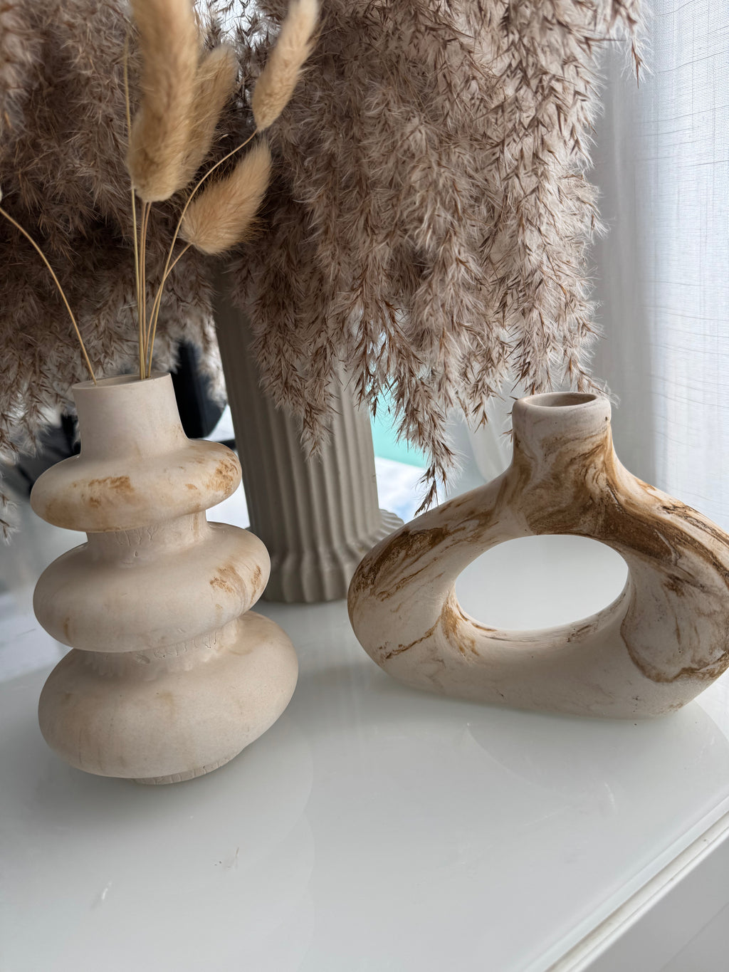 Dreistufige Skulpturale Vase