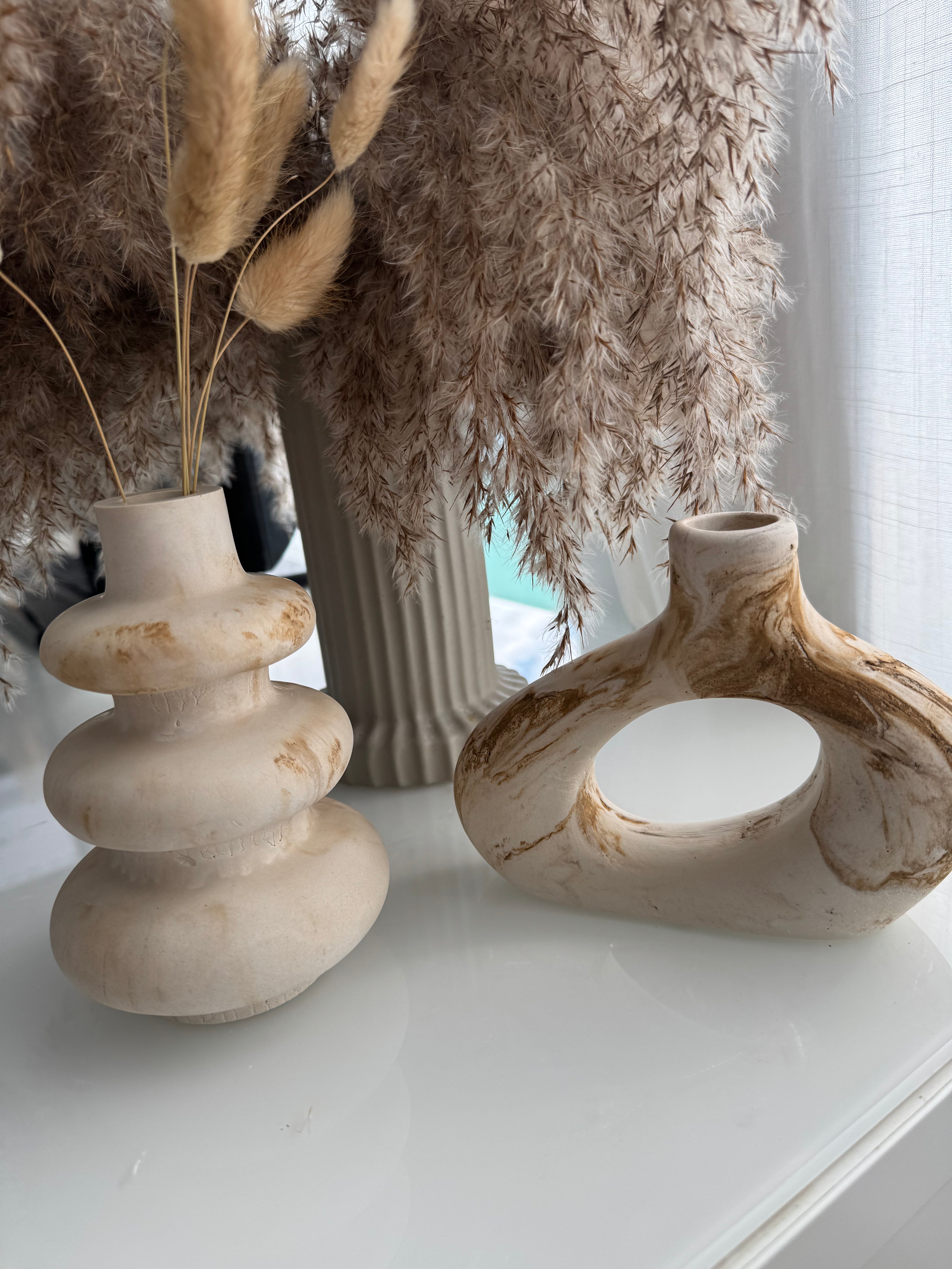 Dreistufige Skulpturale Vase