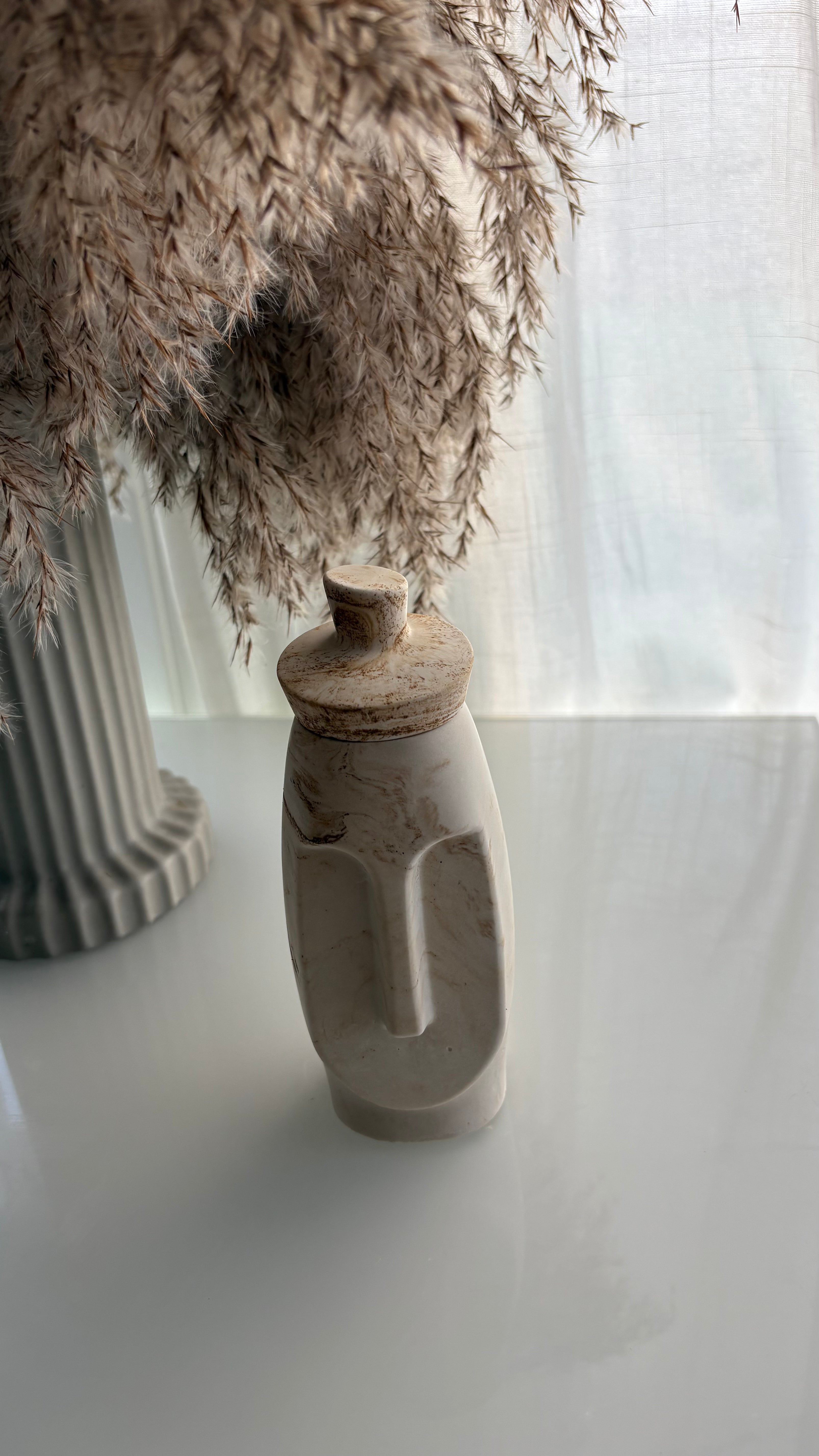 Geometric Face Art Vase