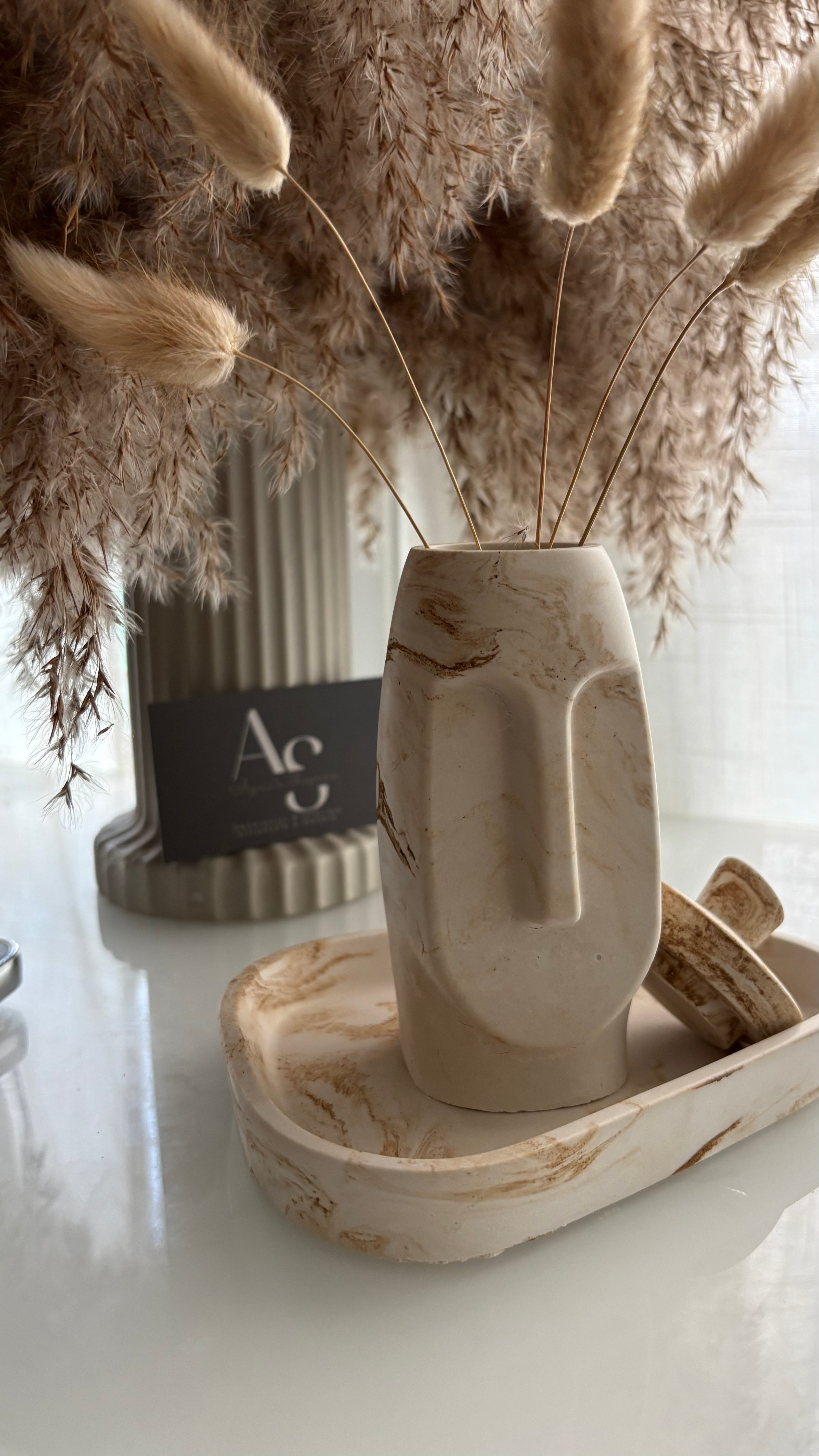 Geometric Face Art Vase