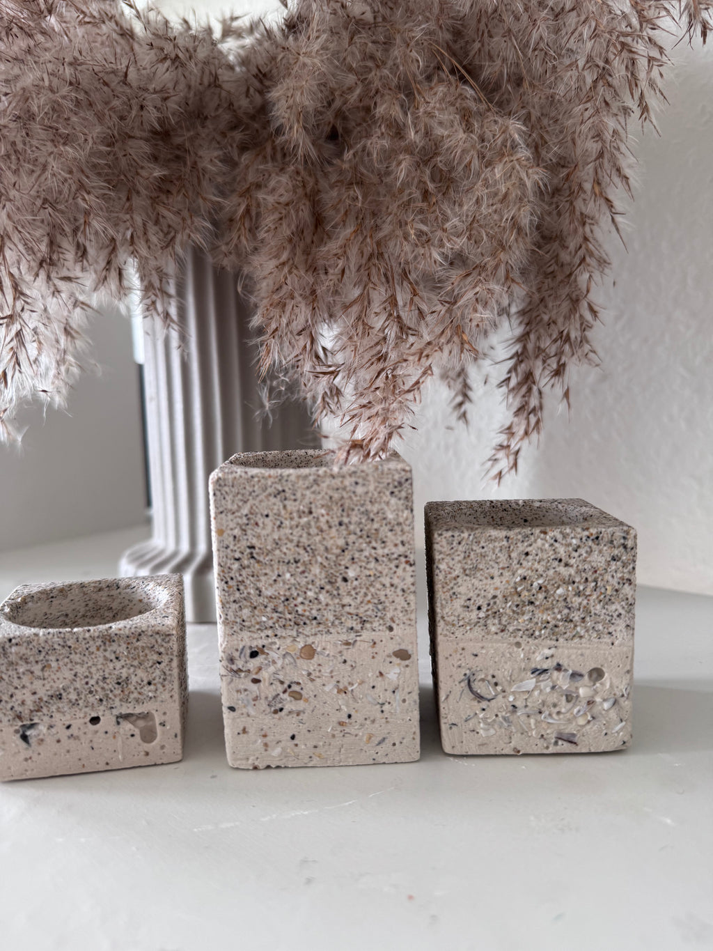 Sandstone Glow Candle Holder Set