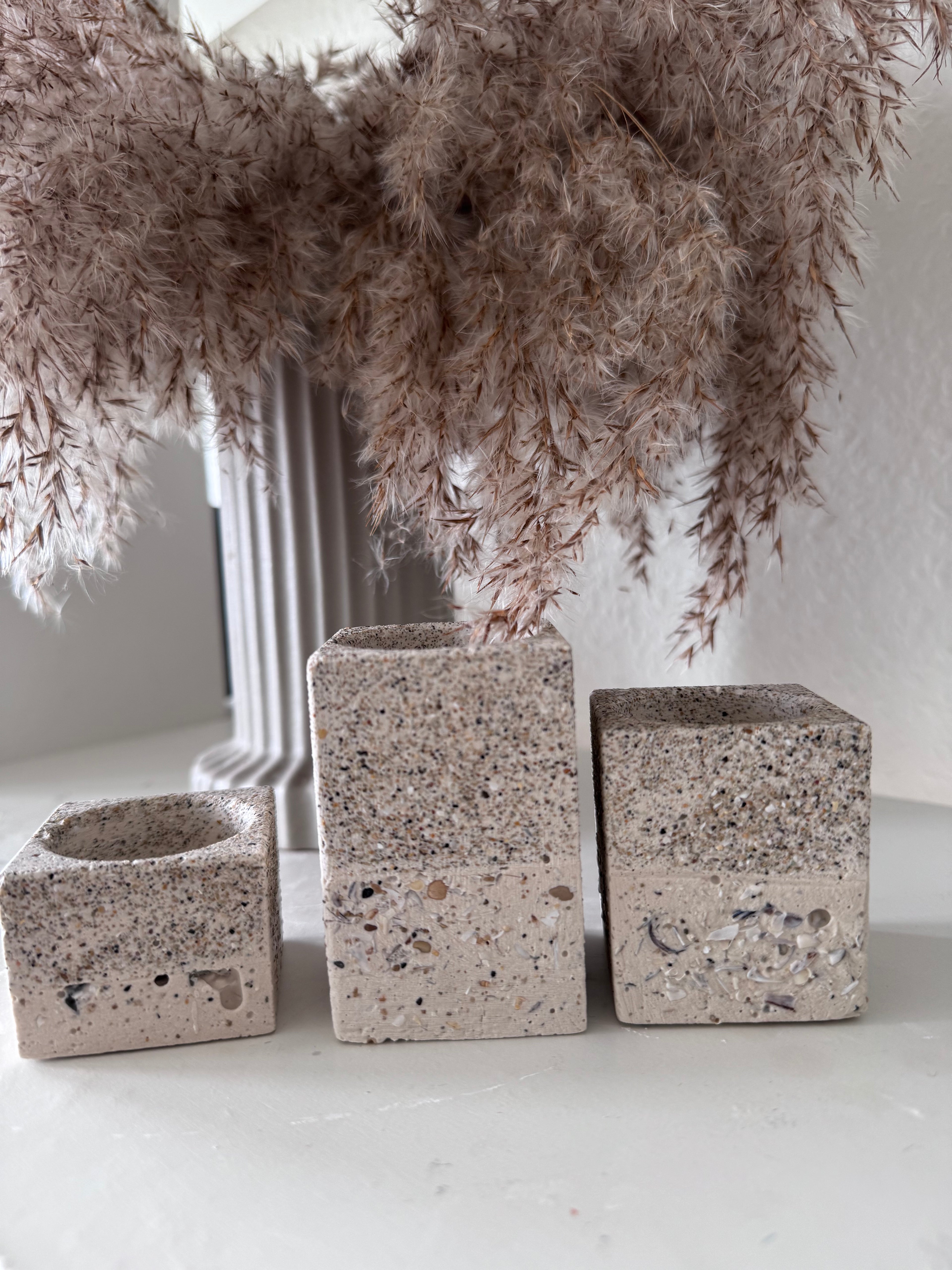 Sandstone Glow Candle Holder Set