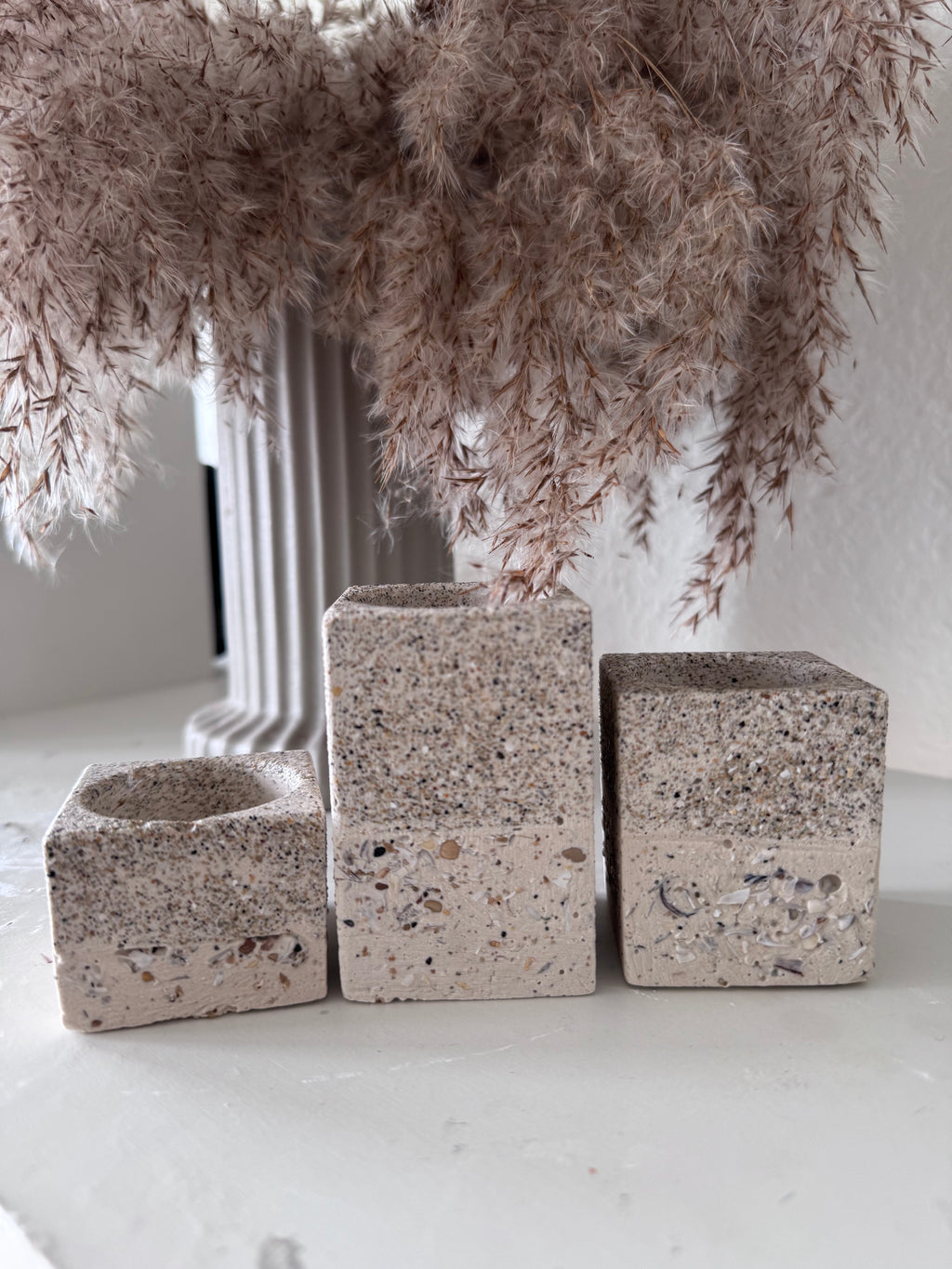 Sandstone Glow Candle Holder Set