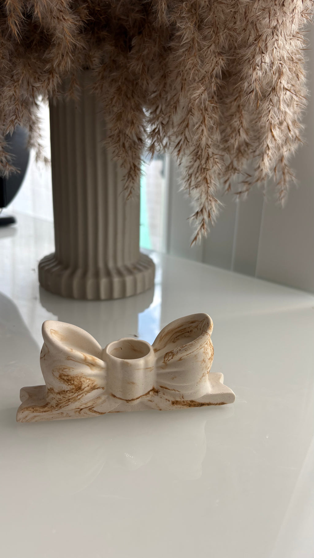 Bow Sculptural Candlestick Holder