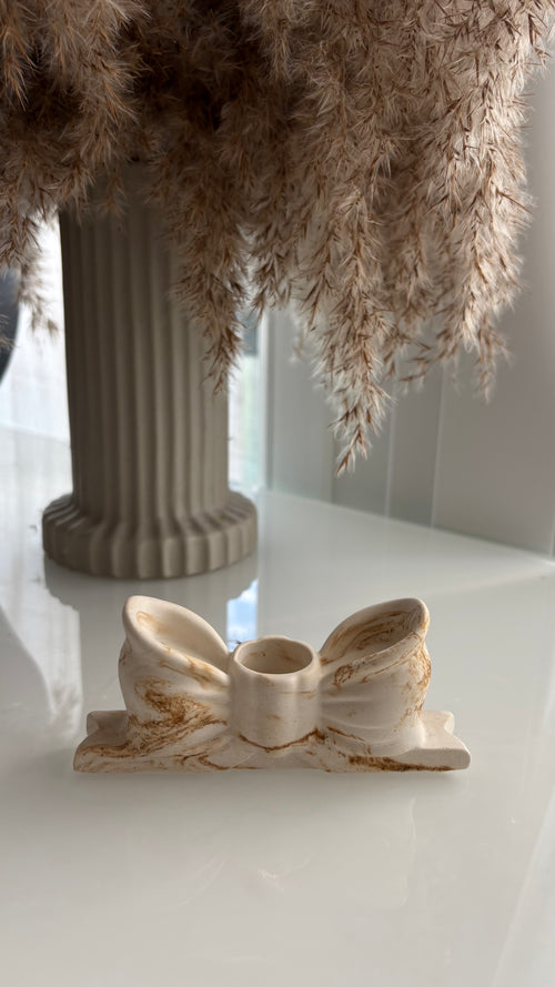 Bow Sculptural Candlestick Holder