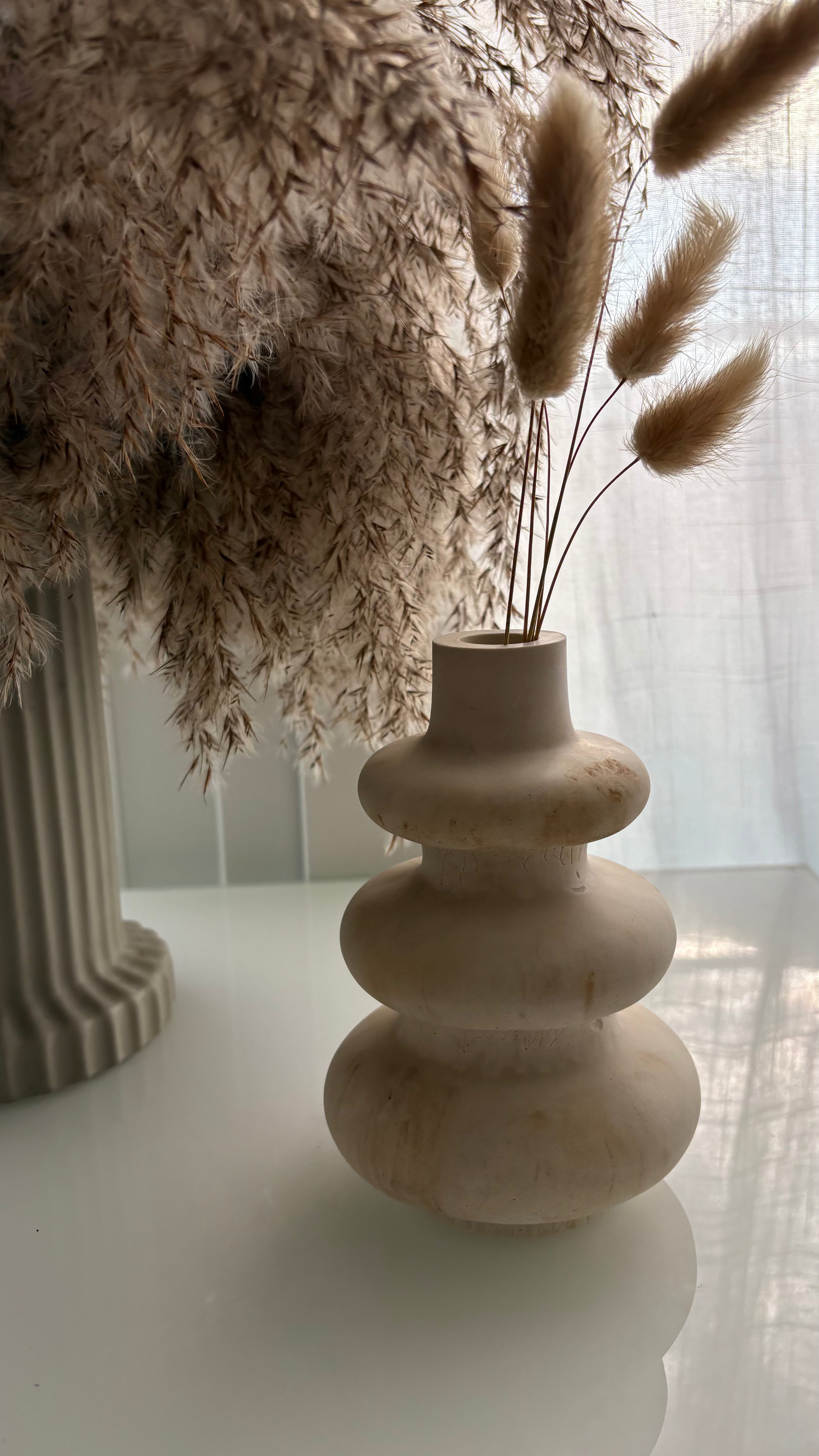 Dreistufige Skulpturale Vase