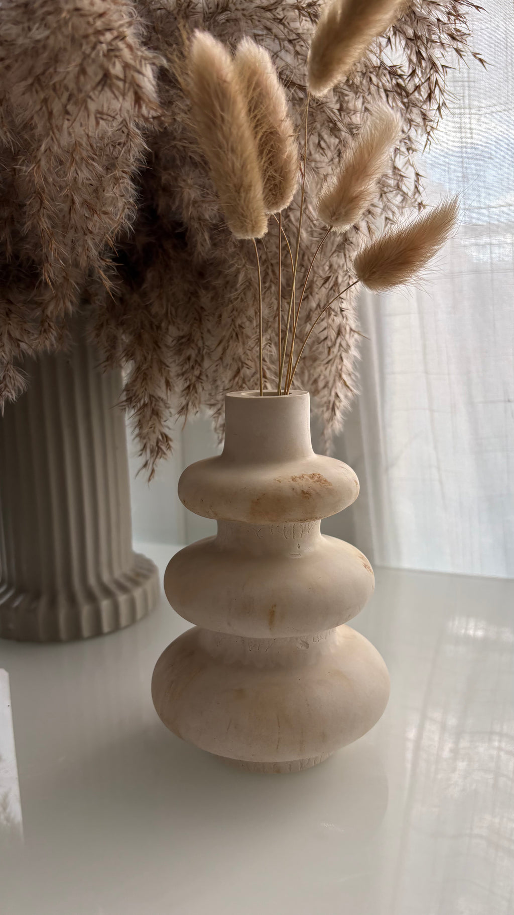 Dreistufige Skulpturale Vase