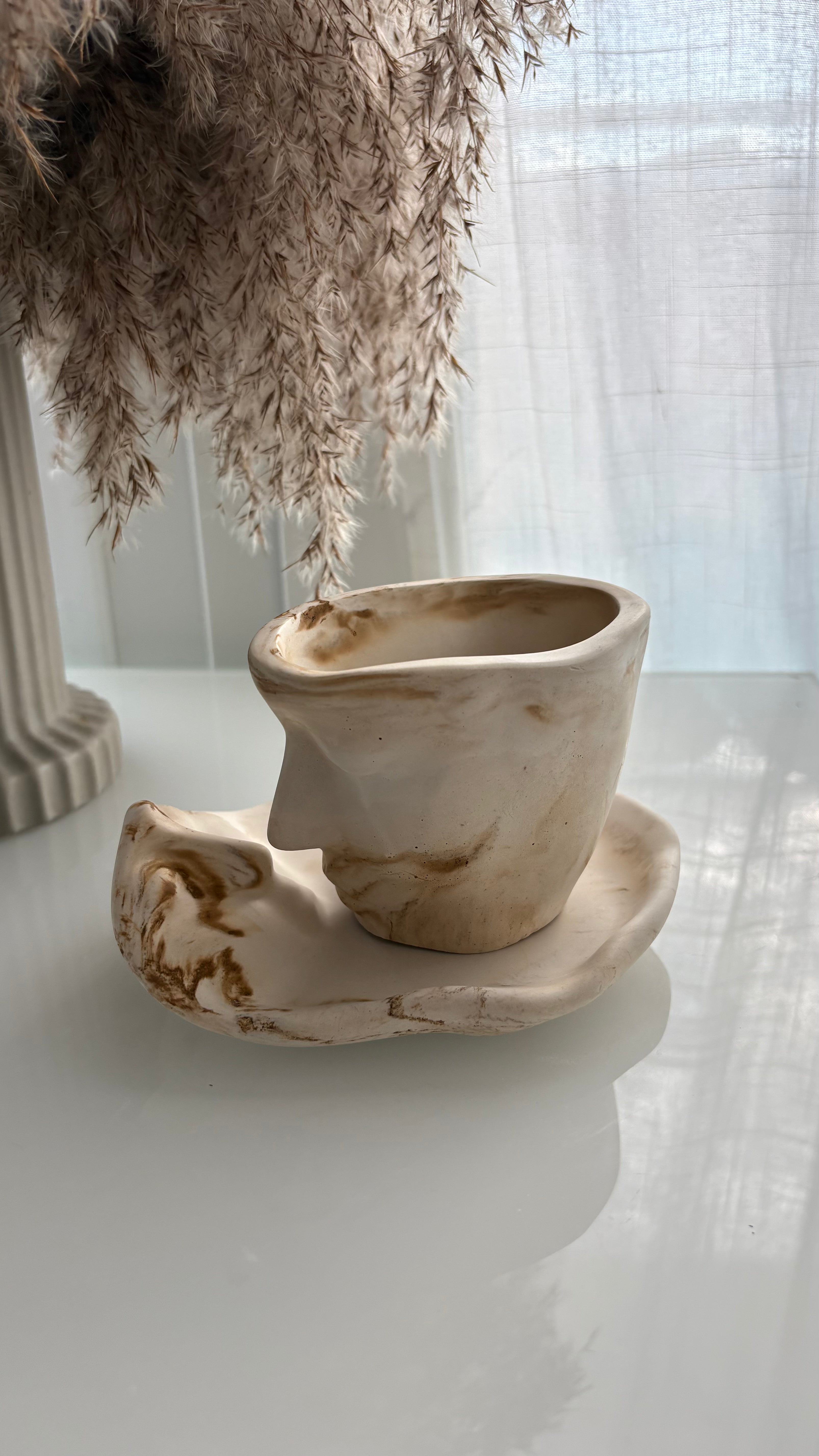 Dual Face Sculptural Planter Set